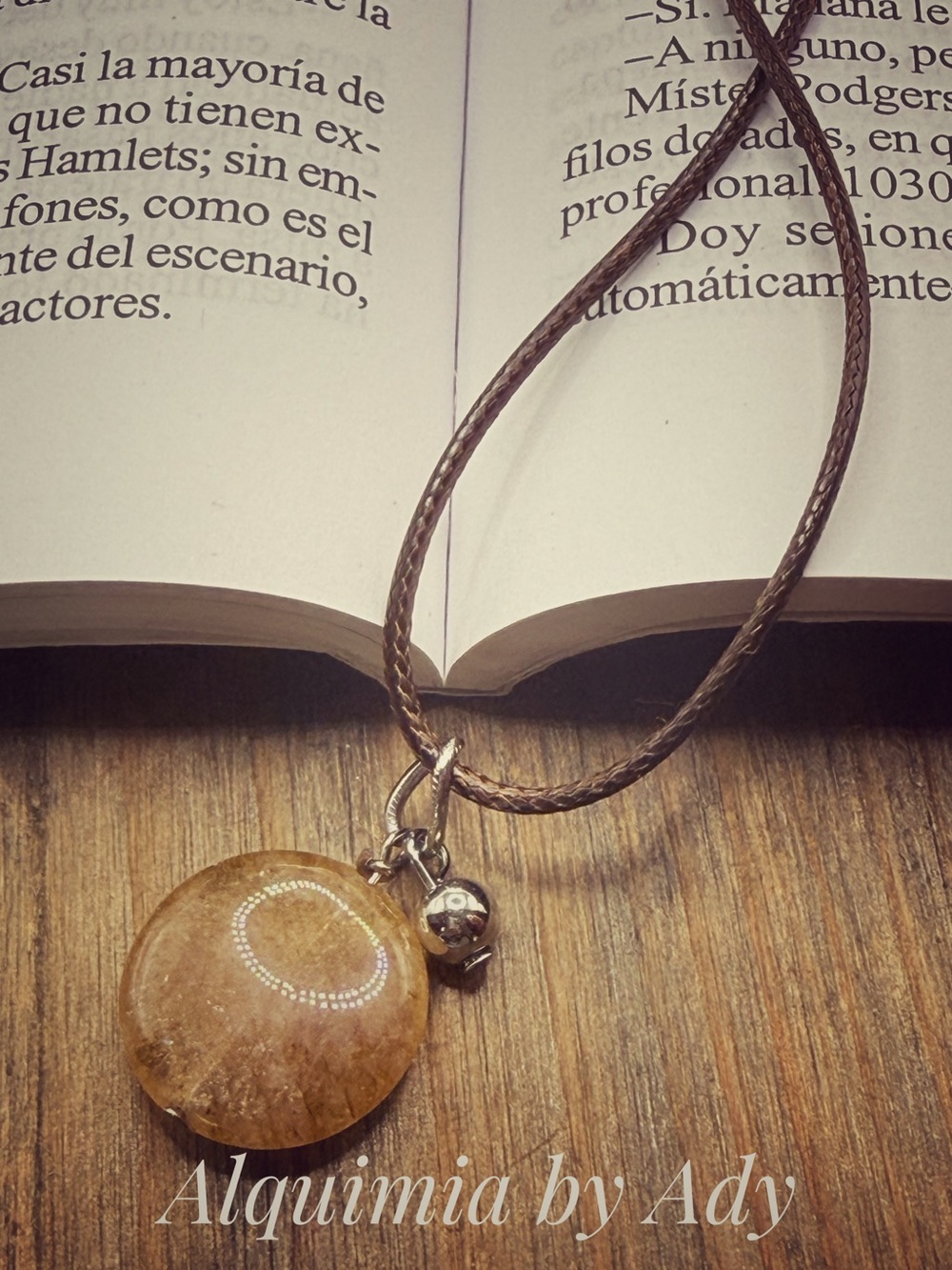 Golden healer Brown Crystal Drop Necklace